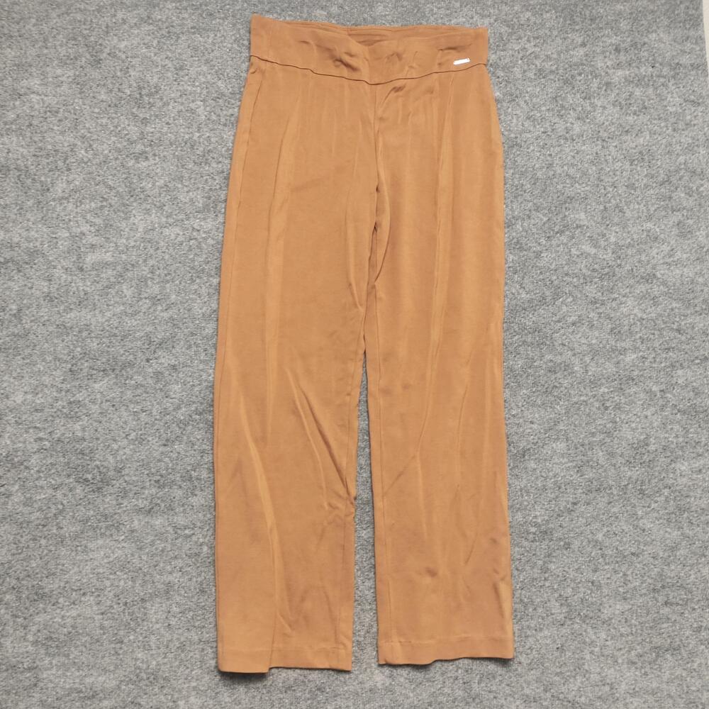Tahari Pants Womens Large Brown Jersey Pull On Relaxed Dress Lounge Workwear